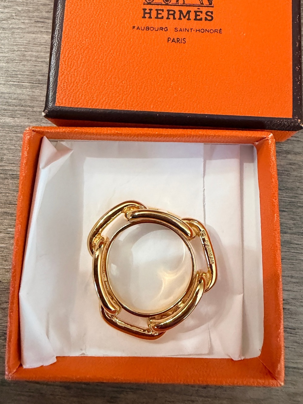 Authentic Hermes Scarf Ring